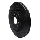 R1 00-06 Jaguar XKR Front Right Drilled & Slotted Black Brake Rotor