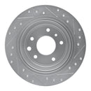 R1 90-95 Jaguar XJRS Rear Left Drilled & Slotted Silver Brake Rotor