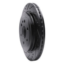 R1 10-16 Cadillac SRX Rear Left Drilled & Slotted Black Brake Rotor