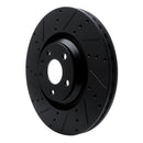 R1 12-15 Audi TTS Quattro Front Left Drilled & Slotted Black Brake Rotor