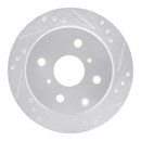 R1 82-85 Toyota Celica Rear Right Drilled & Slotted Silver Brake Rotor