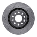 R1 05-09 Ford Five Hundred Front Left Drilled & Slotted Silver Brake Rotor