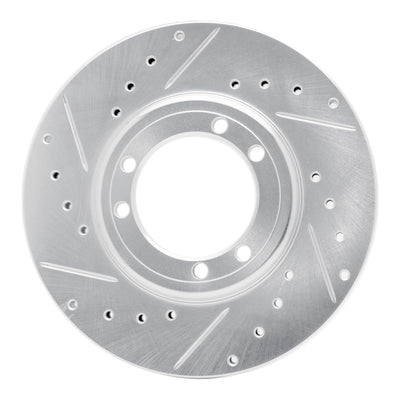 R1 92-04 Hummer H1 Front Left Rear Left Drilled & Slotted Silver Brake Rotor