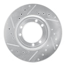 R1 92-04 Hummer H1 Front Left Rear Left Drilled & Slotted Silver Brake Rotor