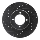 R1 72-82 Toyota CORONA Front Left Drilled & Slotted Black Brake Rotor