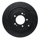 R1 08-15 Mitsubishi Lancer Front & Rear Drilled & Slotted Black Brake Rotor Set