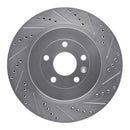 R1 13-19 Ford Taurus Front & Rear Drilled & Slotted Silver Brake Rotor Set
