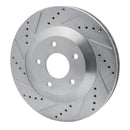 R1 97-09 Cadillac XLR Front & Rear Drilled & Slotted Silver Brake Rotor Set