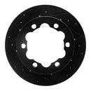 R1 02-06 Dodge Sprinter 3500 Rear Left Drilled & Slotted Black Brake Rotor
