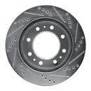 R1 06-11 Cadillac DTS Front Left Drilled & Slotted Silver Brake Rotor