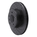 R1 04-10 BMW 528I xDrive Front Right Drilled & Slotted Black Brake Rotor