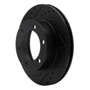 R1 95-04 Toyota Tacoma Front Left Drilled & Slotted Black Brake Rotor