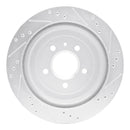 R1 13-19 Cadillac ATS Rear Drilled & Slotted Silver Brake Rotor Set