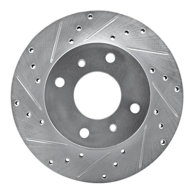 R1 89-13 Infiniti G20 Front Left Drilled & Slotted Silver Brake Rotor