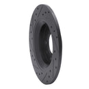 R1 98-15 Ford Fusion Rear Right Drilled & Slotted Black Brake Rotor