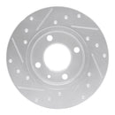 R1 73-05 Audi Coupe Front Right Drilled & Slotted Silver Brake Rotor