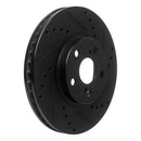 R1 94-99 Toyota Celica Front Right Drilled & Slotted Black Brake Rotor