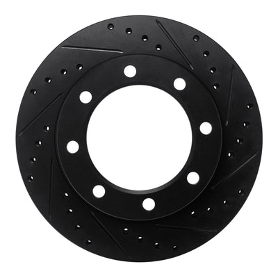 R1 77-79 Ford F-250 4WD (Excl Super Duty) Front Right Drilled & Slotted Black Brake Rotor