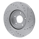 R1 98-06 Jaguar XJR Front Left Drilled & Slotted Silver Brake Rotor