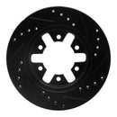 R1 85-97 Nissan 720 DATSUN Front Left Drilled & Slotted Black Brake Rotor