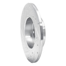 R1 95-98 BMW 318TI Front Right Drilled & Slotted Silver Brake Rotor