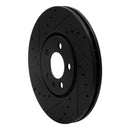 R1 96-98 Volkswagen Golf Front Left Drilled & Slotted Black Brake Rotor