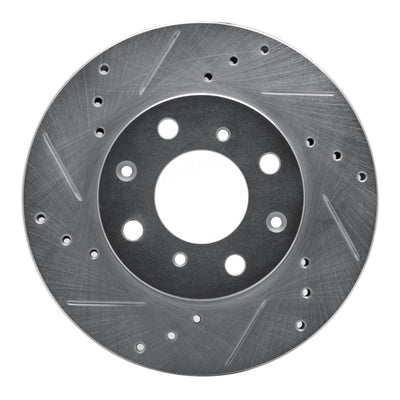 R1 90-00 Honda Civic DEL SOL Front Left Drilled & Slotted Silver Brake Rotor