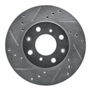 R1 90-00 Honda Civic DEL SOL Front Left Drilled & Slotted Silver Brake Rotor