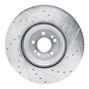 R1 20-25 Mercedes-Benz GLE350 Front Left Drilled & Slotted Silver Brake Rotor