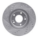 R1 10-13 Hyundai SANTA FE Front Right Drilled & Slotted Silver Brake Rotor