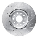R1 21-25 Dodge Charger Daytona Front Left Drilled & Slotted Silver Brake Rotor
