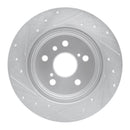 R1 99-03 Lexus RX300 Rear Right Drilled & Slotted Silver Brake Rotor