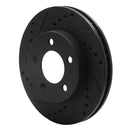 R1 70-93 Ford Taurus SHO Front Left Drilled & Slotted Black Brake Rotor