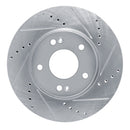 R1 21-25 Hyundai Elantra Front Drilled & Slotted Silver Brake Rotor Set