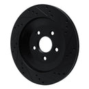 R1 04-07 Ford Freestar Rear Left Drilled & Slotted Black Brake Rotor