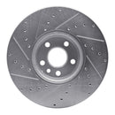 R1 10-16 Volvo XC60 Front Right Drilled & Slotted Silver Brake Rotor