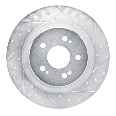 R1 22-26 Acura MDX Rear Right Drilled & Slotted Silver Brake Rotor