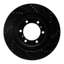 R1 10-24 Lexus GX460 Front Drilled & Slotted Black Brake Rotor Set