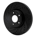 R1 05-23 Infiniti G25 Front & Rear Drilled & Slotted Black Brake Rotor Set