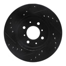 R1 88-91 Honda Accord Sedan Front Right Drilled & Slotted Black Brake Rotor