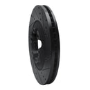 R1 09-12 Chevrolet Colorado Front Right Drilled & Slotted Black Brake Rotor
