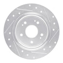R1 2016-2025 Honda Accord Sedan Rear Left Drilled & Slotted Silver Brake Rotor