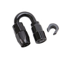 Russell Performance 5/16in SAE Quick Disc Female to -6 Hose Black 180 Degree Hose End