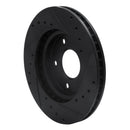 R1 07-17 Dodge CALIBER Front Left Drilled & Slotted Black Brake Rotor