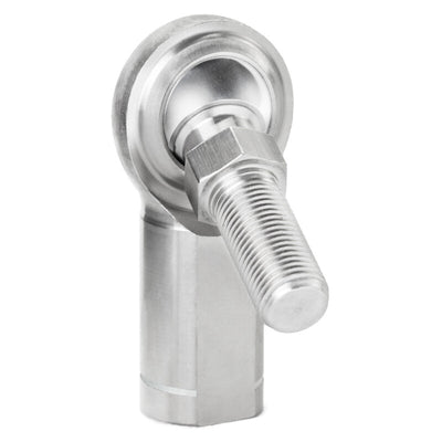 QA1 G Series 2-Pc Rod End - Female/Left Hand - .375in Bore x 3/8-24 w/Stud - Stainless Steel w/PTFE