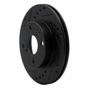R1 90-93 Mazda Miata Front Left Drilled & Slotted Black Brake Rotor