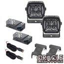 Universal A-Pillar Hood Mount Brackets w/ VEGA Series 4 Spotlights
