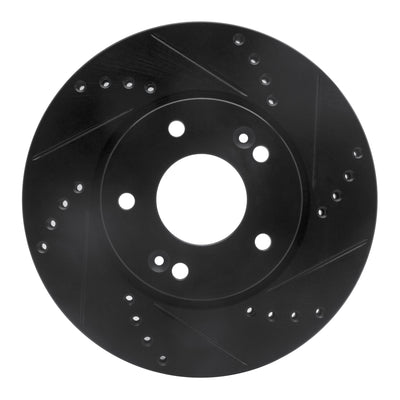 R1 2011-2025 Hyundai Elantra GT Front Right Drilled & Slotted Black Brake Rotor