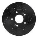 R1 11-25 Hyundai Elantra Front Drilled & Slotted Black Brake Rotor Set