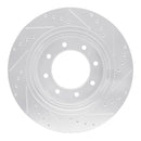 R1 12-21 Nissan NV1500 Front Left Drilled & Slotted Silver Brake Rotor
